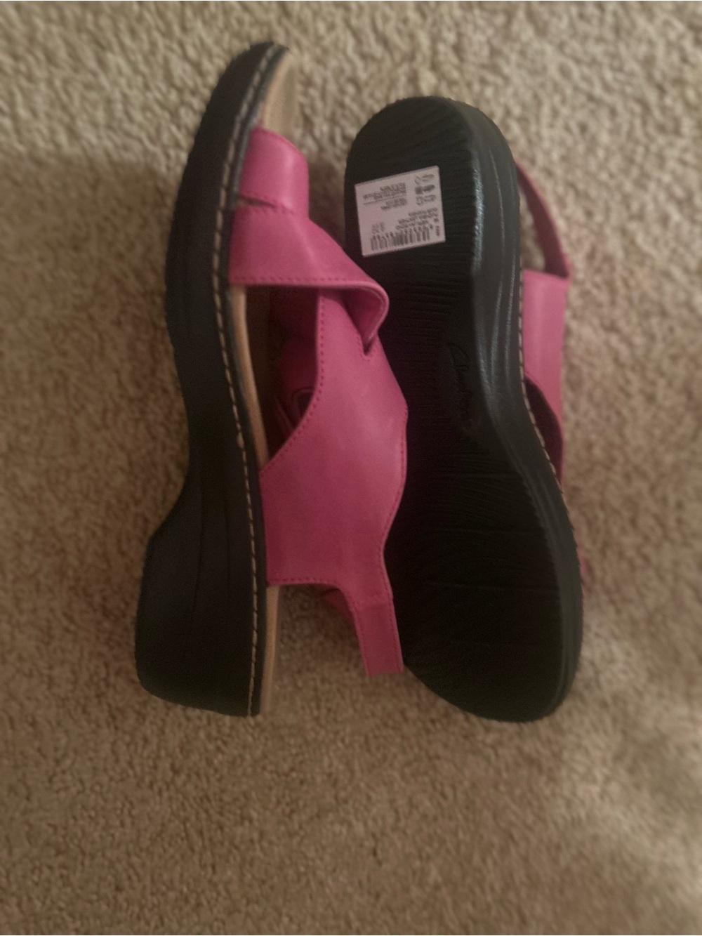 Clarks Pink Slingback Platform Sandals